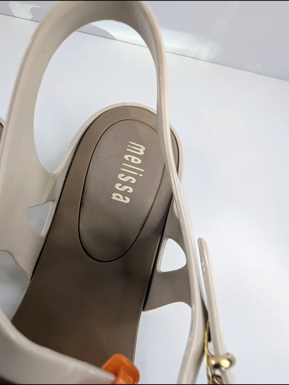 Melissa Aranha Hits Jelly Sandals Orange Beige Woman's Size 10